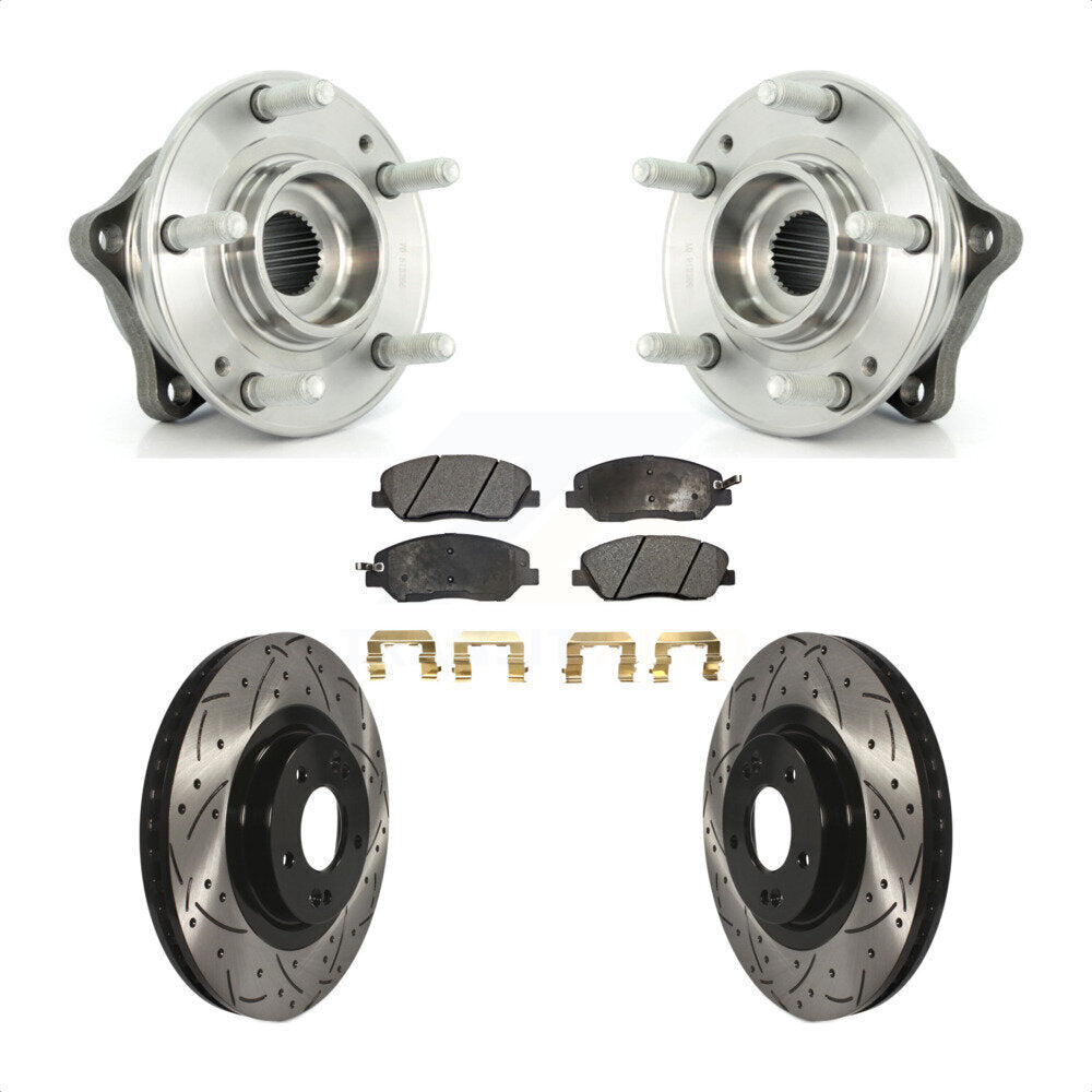 Kit de plaquettes de Rotor de frein, roulement de moyeu avant, fente percée, pour Hyundai Santa Fe XL 3.3