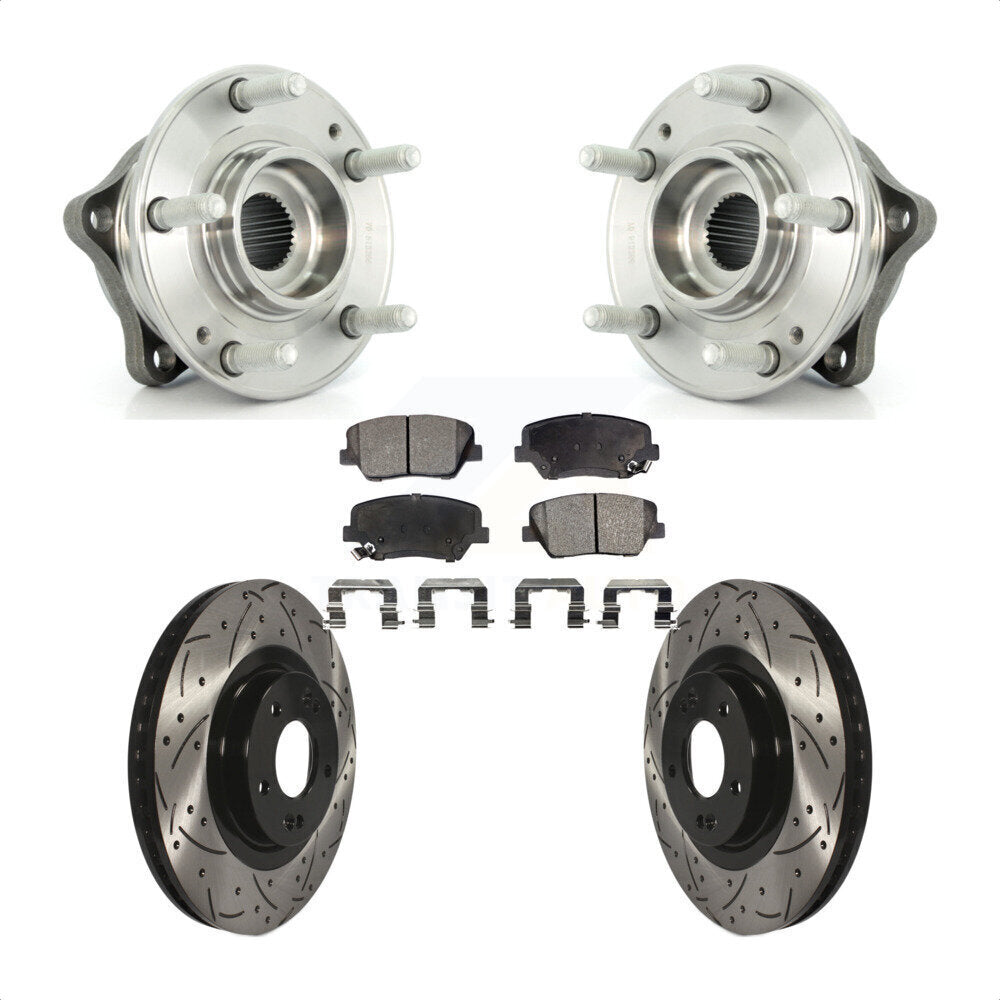 Kit de plaquettes de Rotor de frein, roulement de moyeu avant, fente de perçage, pour Hyundai Santa Fe Sport Ki