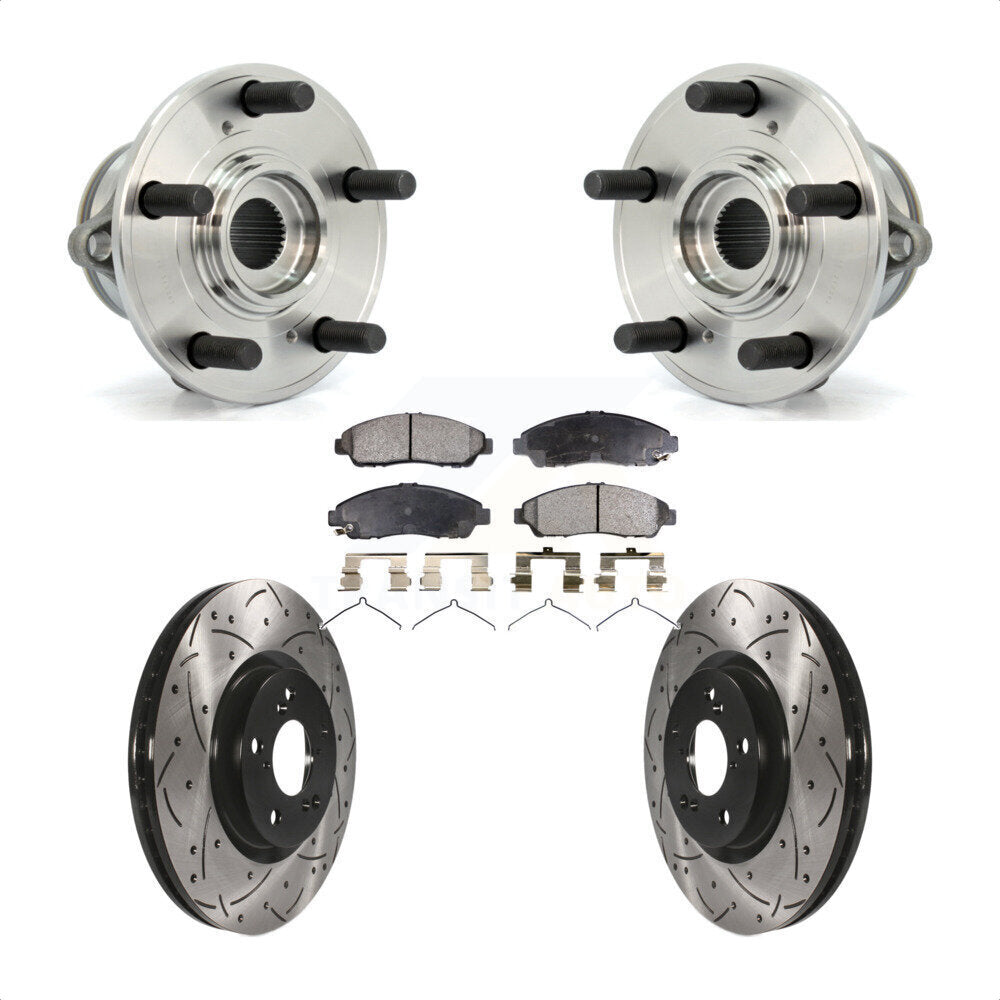 Kit de plaquettes de Rotor de frein, roulement de moyeu avant, fente percée, pour Honda Pilot Acura MDX ZD