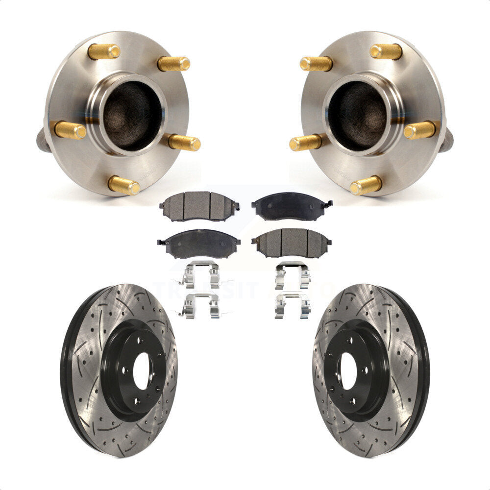Kit de plaquettes de Rotor de frein, roulement de moyeu avant, fente percée, pour INFINITI G35 Nissan 350