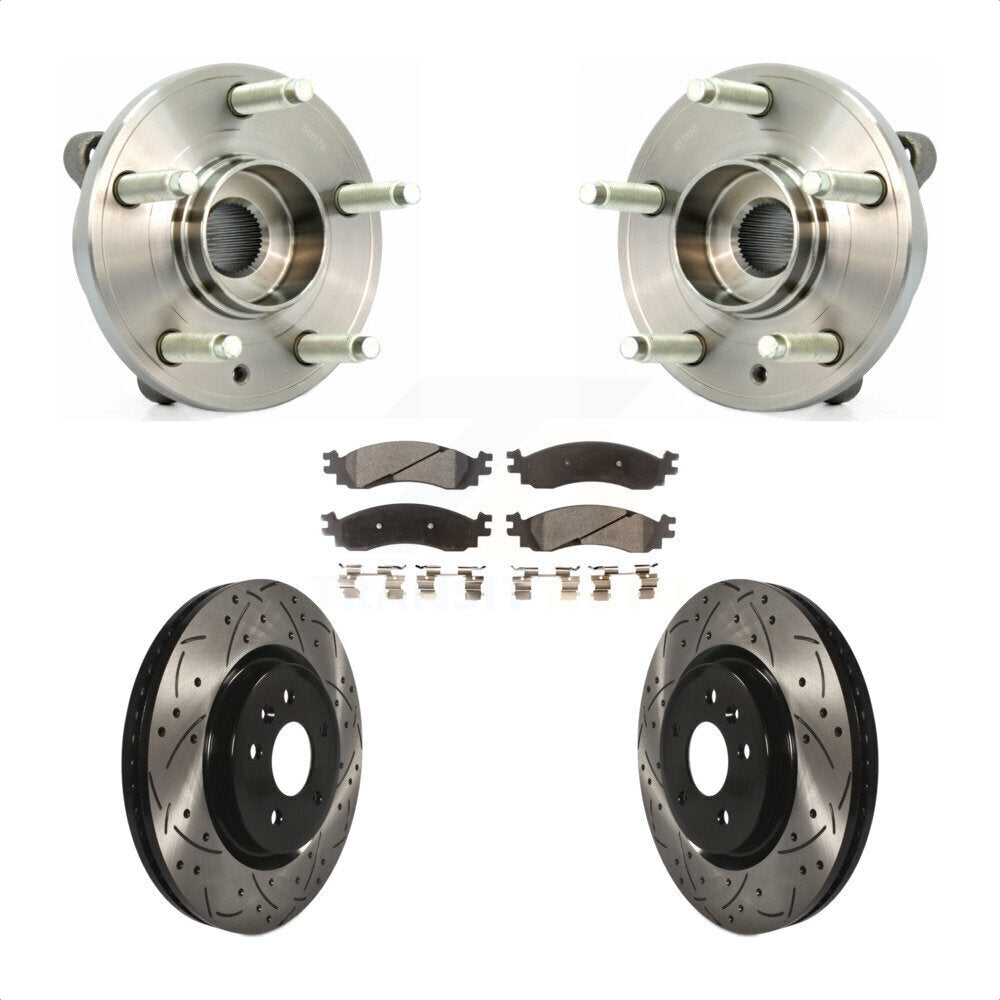 Kit de plaquettes de Rotor de frein, roulement de moyeu avant, fente percée, pour Ford Taurus SH 2010 – 2012