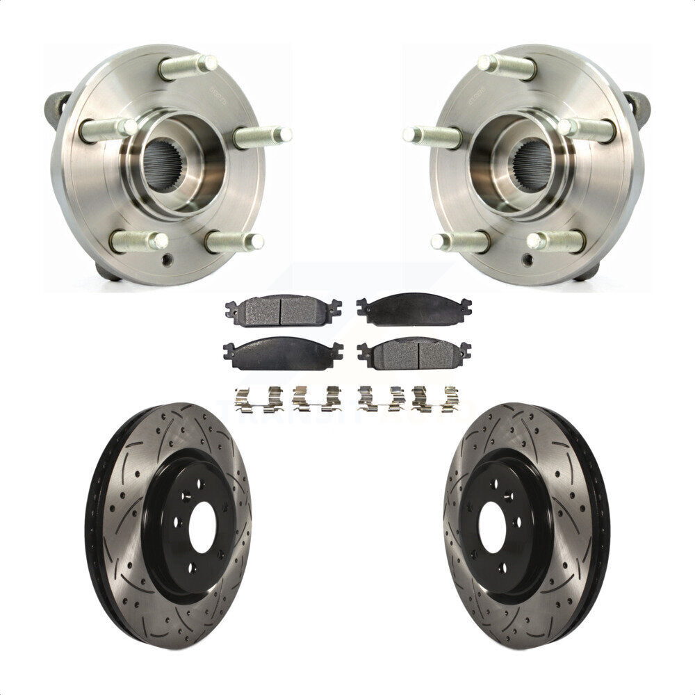 Kit de plaquettes de Rotor de frein, roulement de moyeu avant, fente de perçage, pour Lincoln MK 2009 – 2010