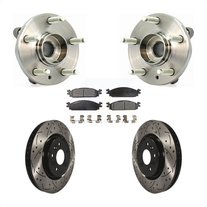 Kit de plaquettes de Rotor de frein, roulement de moyeu avant, fente de perçage, pour Lincoln MK 2009 – 2010
