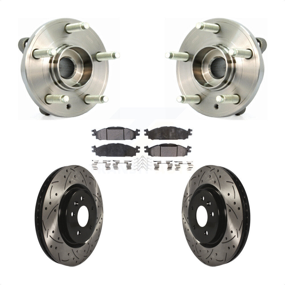 Kit de plaquettes de Rotor de frein, roulement de moyeu avant, fente percée, pour Ford Flex Taurus Lincol