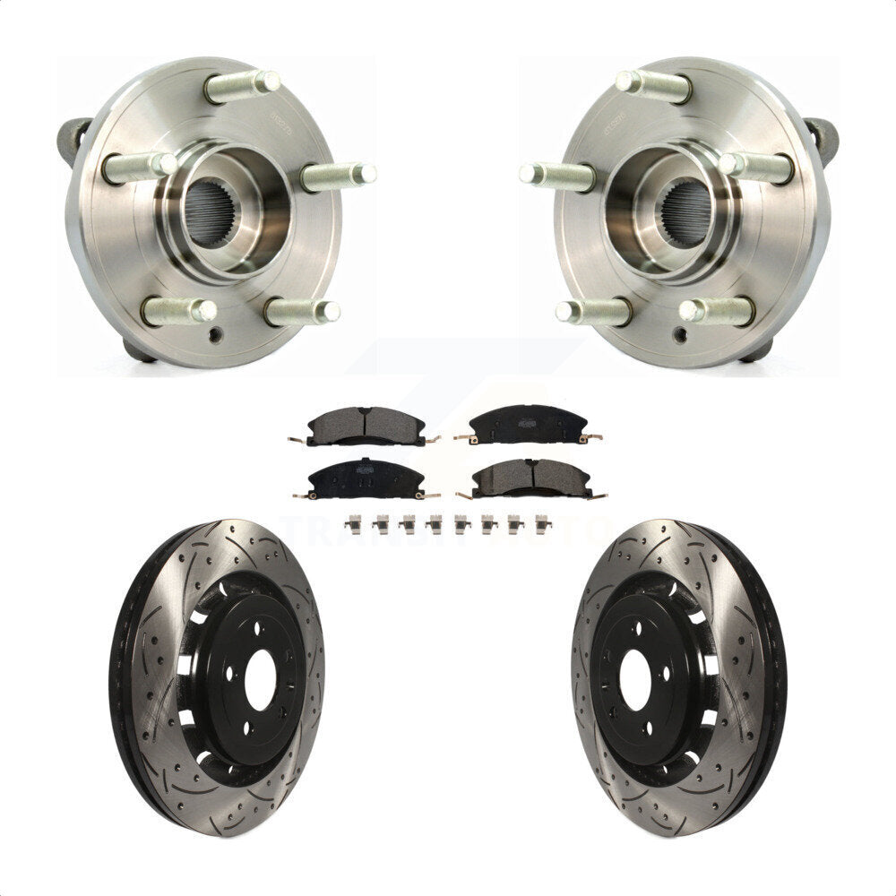 Kit de plaquettes de Rotor de frein, roulement de moyeu avant, fente percée, pour Ford Flex Taurus Lincol