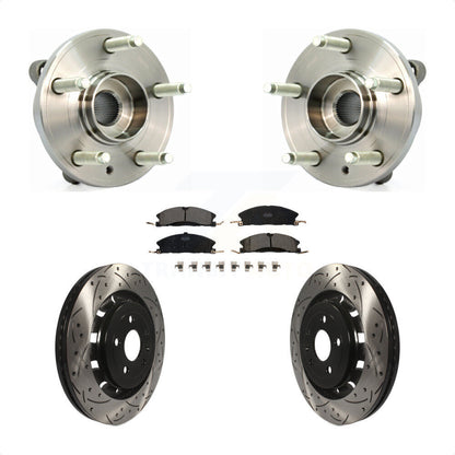 Kit de plaquettes de Rotor de frein, roulement de moyeu avant, fente percée, pour Ford Flex Taurus Lincol