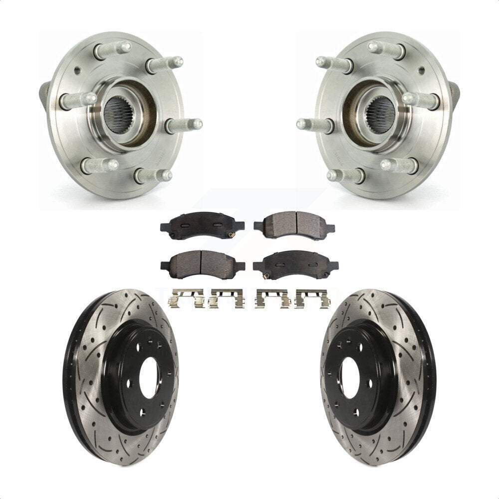 Kit de plaquettes de Rotor de frein, roulement de moyeu avant, fente percée, pour GMC Acadia Buick Enclav