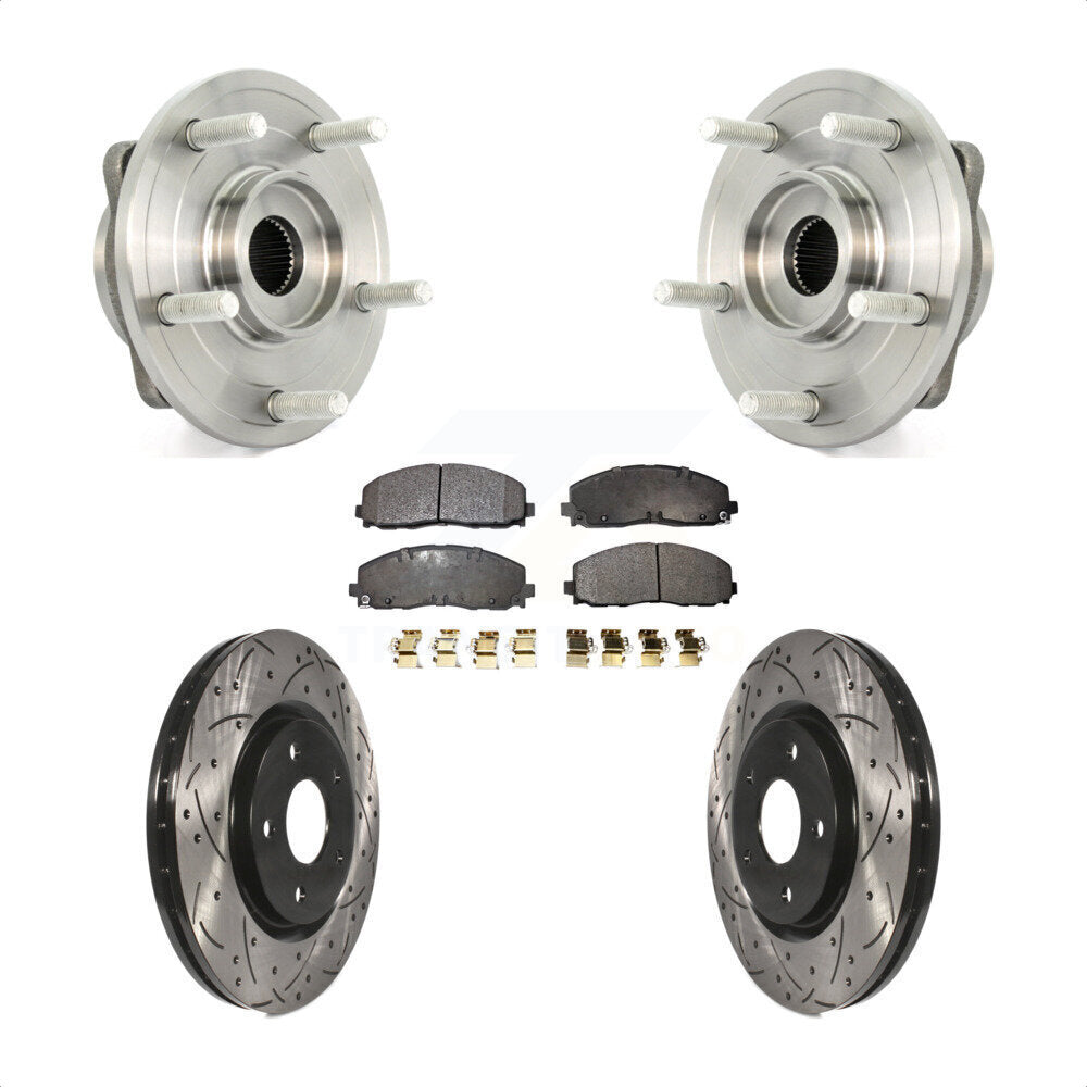 Kit de plaquettes de Rotor de frein, ensemble de roulements de moyeu avant, fente de perçage, pour Dodge Journe