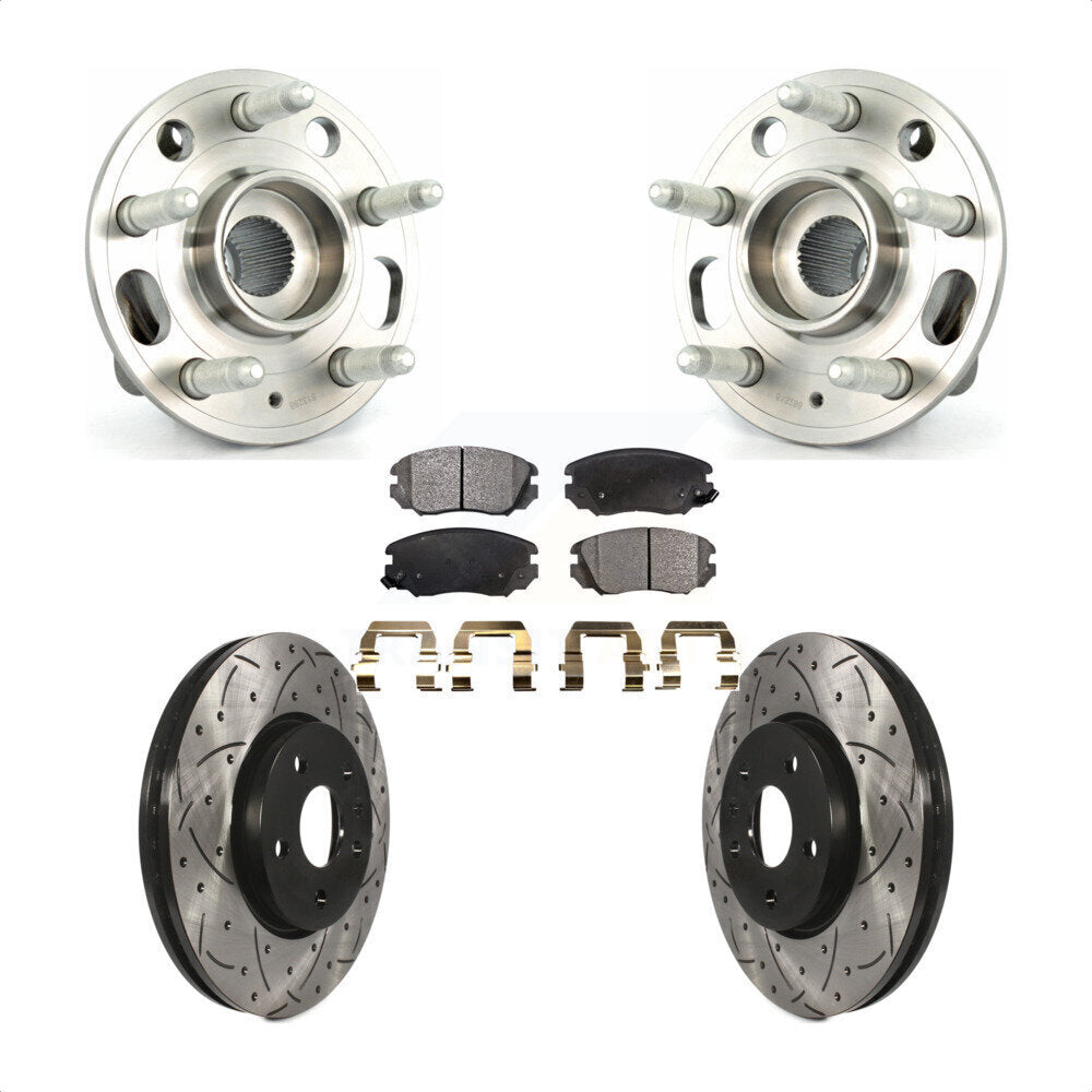 Kit de plaquettes de Rotor de frein, roulement de moyeu avant, fente de perçage, pour Chevrolet Equinox GMC Buic
