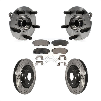Kit de rotor et de plaquettes de frein à fente percée, roulement de moyeu avant pour Honda Odysse 2015 – 2017