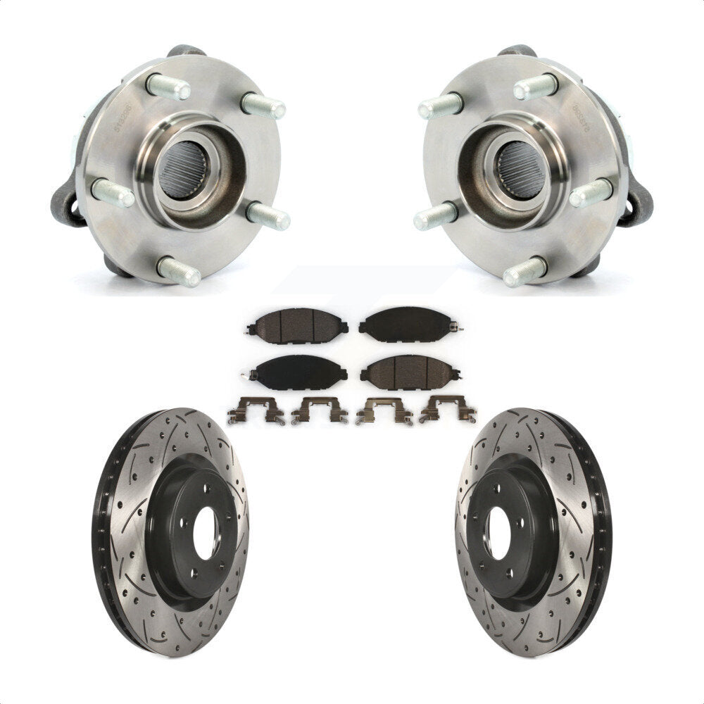 Kit de plaquettes de Rotor de frein, roulement de moyeu avant, fente percée, pour Nissan Pathfinder Muran