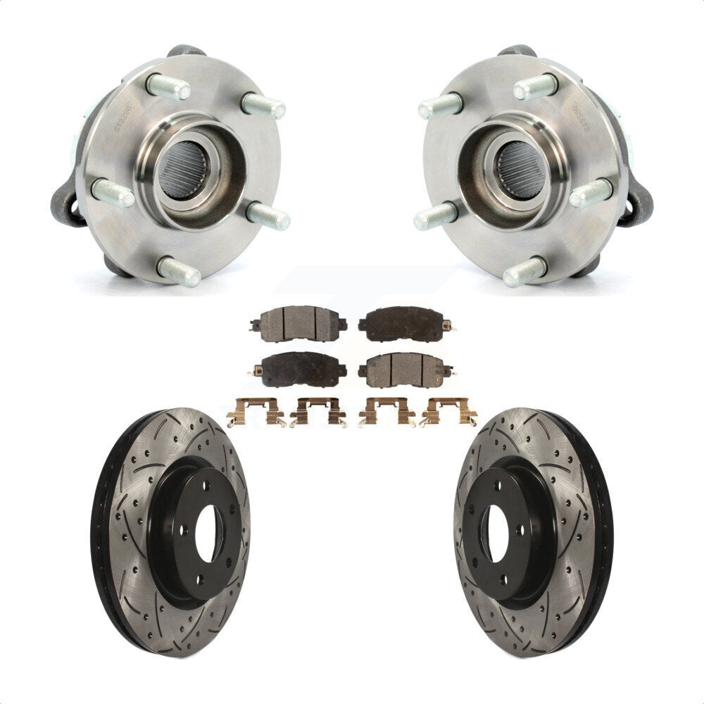 Kit de plaquettes de Rotor de frein, ensemble de roulements de moyeu avant, fente de perçage, pour Nissan Altim