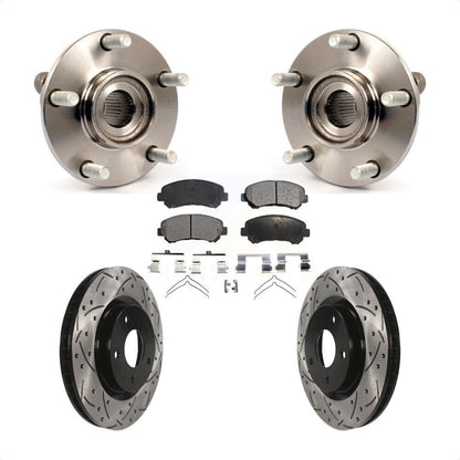 Kit de plaquettes de Rotor de frein, roulement de moyeu avant, fente de perçage revêtue, pour Nissan Rogue Selec