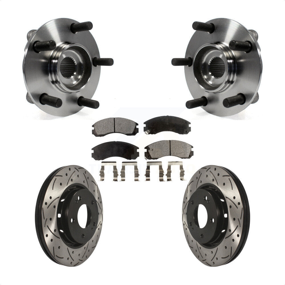 Kit de plaquettes de Rotor de frein, ensemble de roulements de moyeu avant, fente de perçage, pour Mitsubishi Lance
