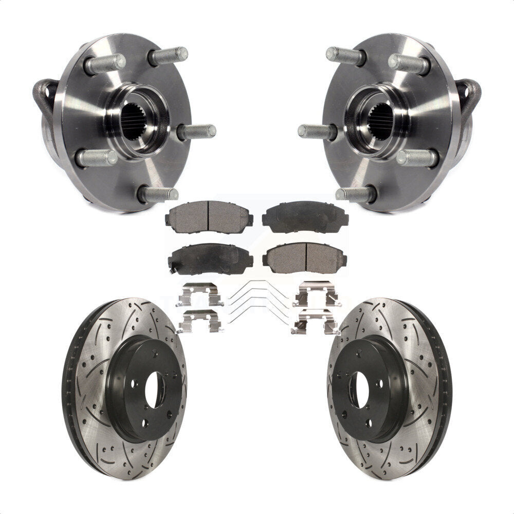 Kit de plaquettes de Rotor de frein à fente percée, roulement de moyeu avant pour Subaru Legacy 2.5 16-19