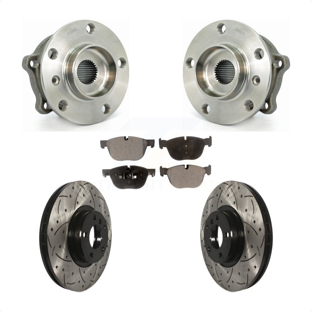Kit de plaquettes de Rotor de frein, roulement de moyeu avant, fente de perçage, pour BMW X5 X6 M12 X 1.5 Threa