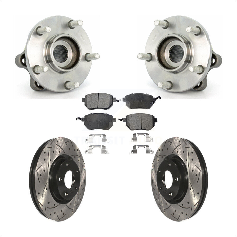 Kit de rotor et de plaquettes de frein à fente percée, roulement de moyeu avant, pour Nissan Muran 2005 – 2007