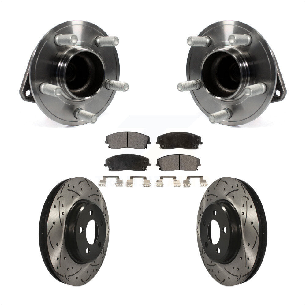 Kit de plaquettes de Rotor de frein, roulement de moyeu avant, fente de perçage, pour Dodge Charger Chrysler 30