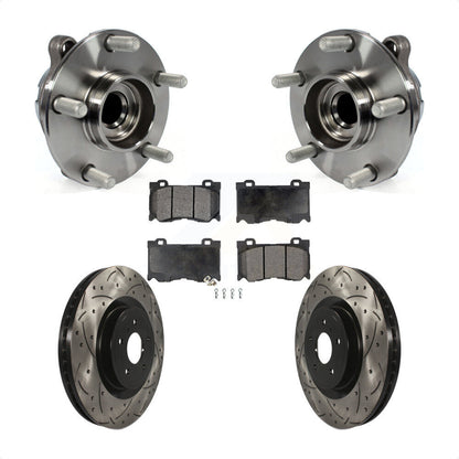 Kit de plaquettes de Rotor de frein, roulement de moyeu avant, fente de perçage, pour INFINITI Q50 G37 Nissan Q6