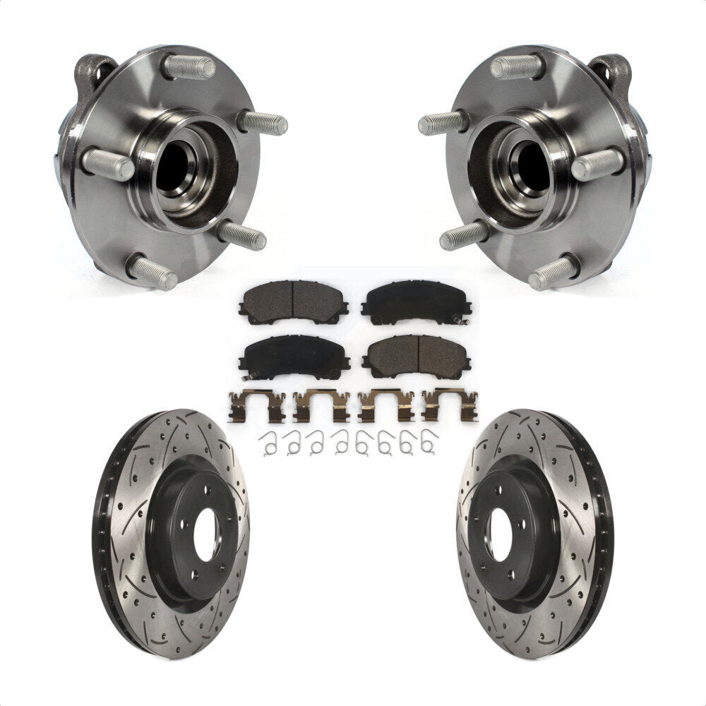 Kit de plaquettes de Rotor de frein, roulement de moyeu avant, fente percée, pour INFINITI Q50 QX50 Q60 RW