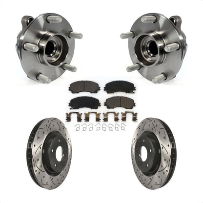 Kit de plaquettes de Rotor de frein, roulement de moyeu avant, fente percée, pour INFINITI Q50 QX50 Q60 RW