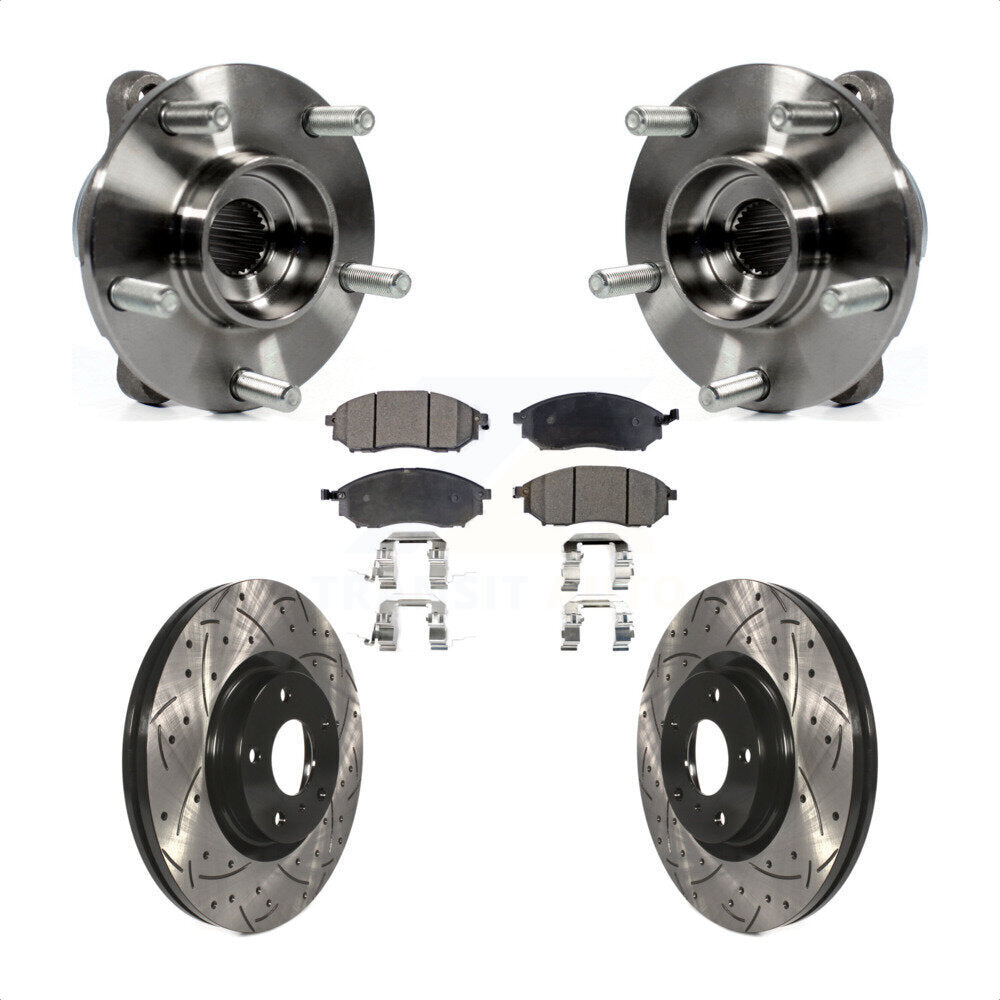 Kit de plaquettes de Rotor de frein, roulement de moyeu avant, fente de perçage, pour INFINITI G37 EX35 G35 QX5