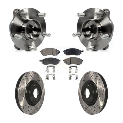 Kit de plaquettes de Rotor de frein, roulement de moyeu avant, fente de perçage, pour INFINITI G37 EX35 G35 QX5
