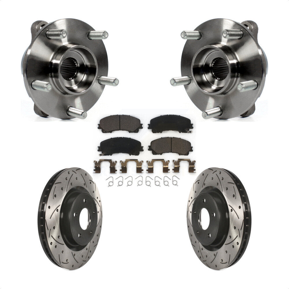 Kit de plaquettes de Rotor de frein, roulement de moyeu avant, fente percée, pour INFINITI Q50 QX50 Q60 AW