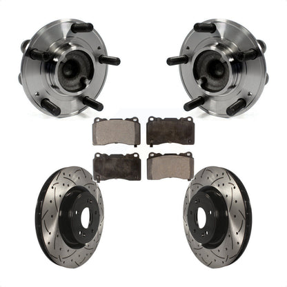Kit de plaquettes de Rotor de frein, roulement de moyeu avant, fente de perçage, pour Hyundai Genesis Coup
