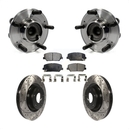 Kit de plaquettes de Rotor de frein, roulement de moyeu avant, fente de perçage, pour Hyundai Genesis Coup