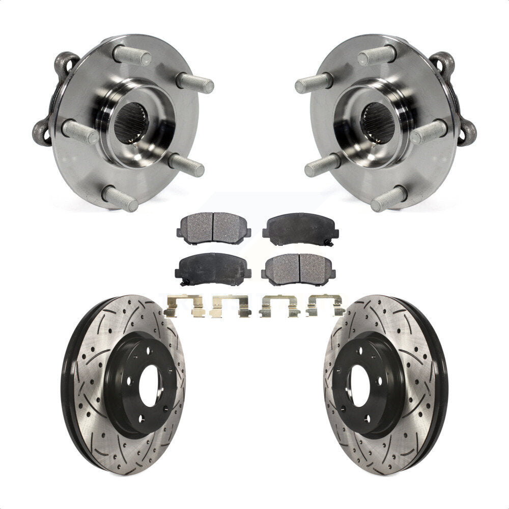 Kit de plaquettes de Rotor de frein, roulement de moyeu avant, fente de perçage revêtue, pour Mazda CX-2013 – 2015