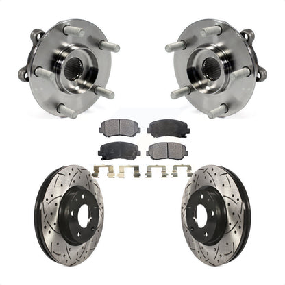 Kit de plaquettes de Rotor de frein, roulement de moyeu avant, fente de perçage revêtue, pour Mazda CX-2013 – 2015