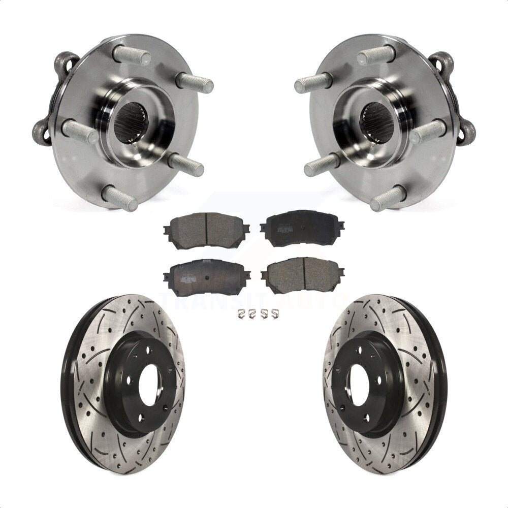 Kit de rotor et de plaquettes de frein à fente percée, ensemble de roulement de moyeu avant pour Mazda
