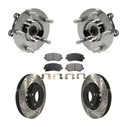 Ensemble de roulement de moyeu avant, fente de perçage revêtue, Kit de plaquettes de Rotor de frein pour Mazda CX-