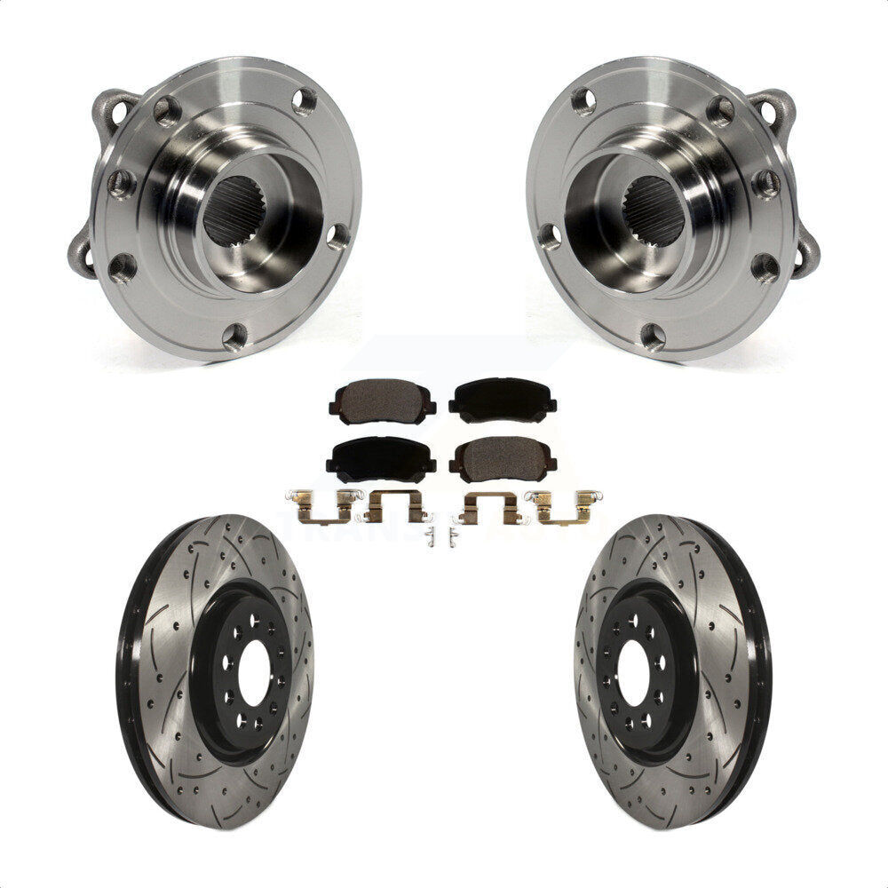 Kit de plaquettes de Rotor de frein, ensemble de roulements de moyeu avant, fente de perçage, pour Chrysler 20