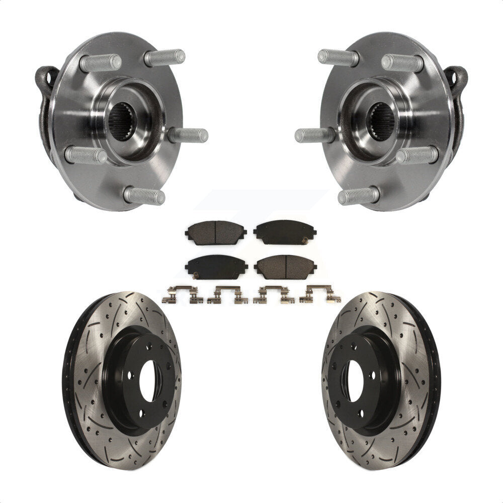 Kit de plaquettes de Rotor de frein, ensemble de roulements de moyeu avant, fente de perçage, pour Mazda 3 CX-3 Spor