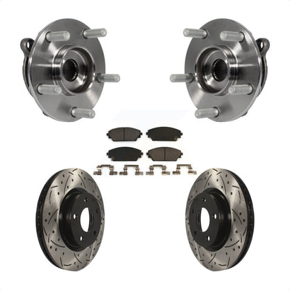 Kit de plaquettes de Rotor de frein, ensemble de roulements de moyeu avant, fente de perçage, pour Mazda 3 CX-3 Spor