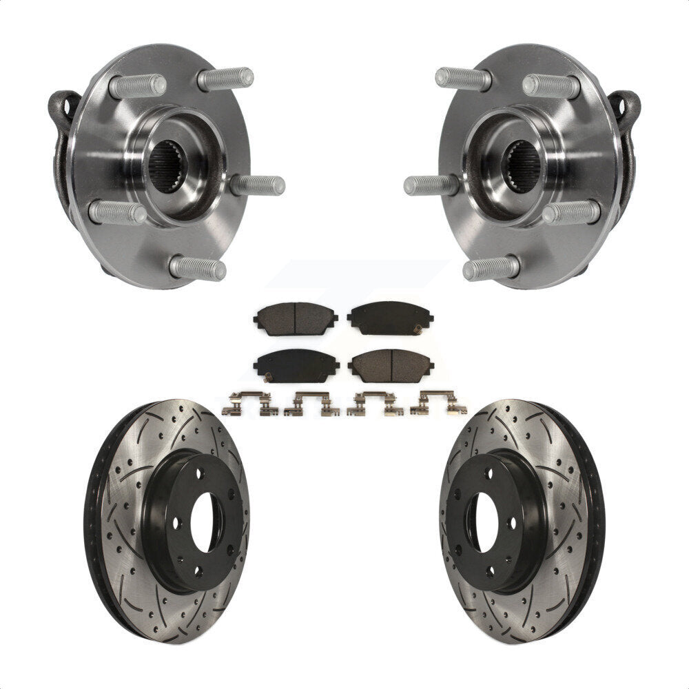 Kit de plaquettes de Rotor de frein, ensemble de roulements de moyeu avant, fente de perçage, pour Mazda 3 CX-3 Spor