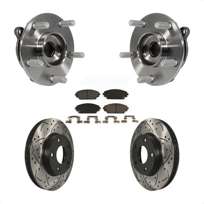 Kit de plaquettes de Rotor de frein, ensemble de roulements de moyeu avant, fente de perçage, pour Mazda 3 CX-3 Spor