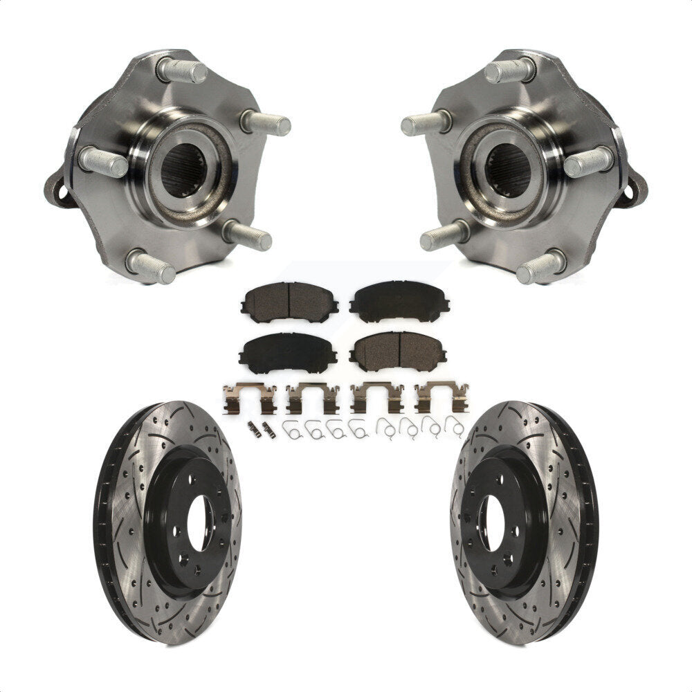 Kit de plaquettes de Rotor de frein, roulement de moyeu avant, fente de perçage, pour Nissan Rogue Sport Qashqa