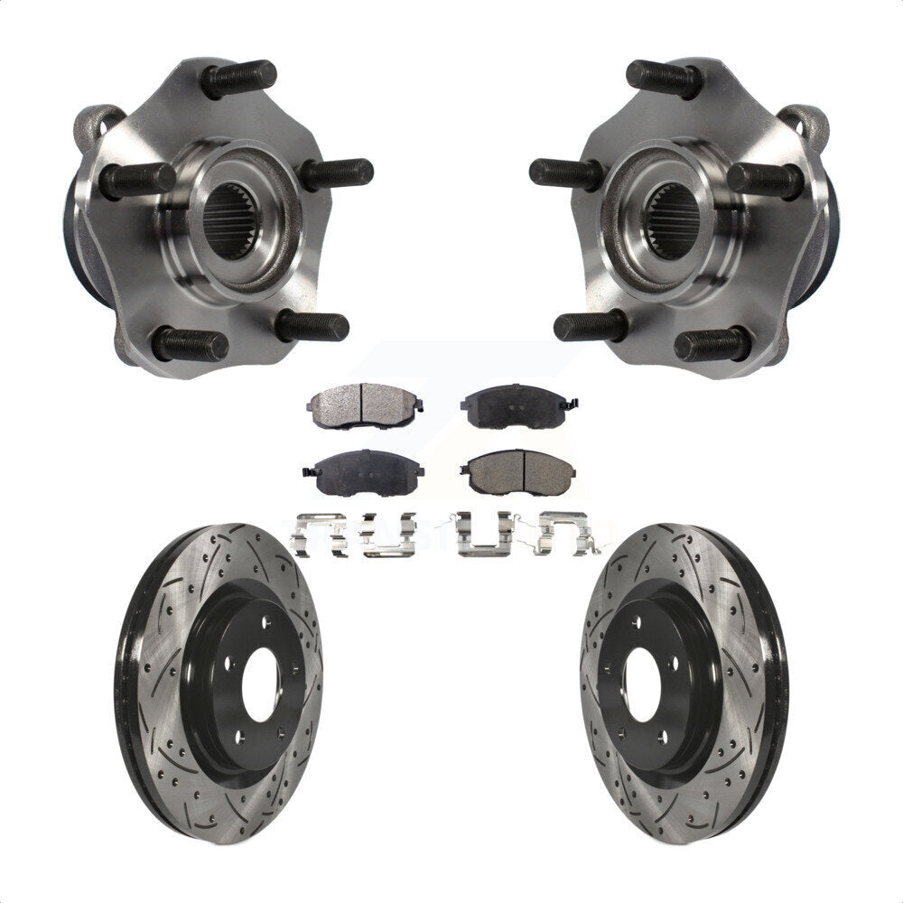 Kit de plaquettes de Rotor de frein, roulement de moyeu avant, fente de perçage, pour Nissan Sentra Turbocharge