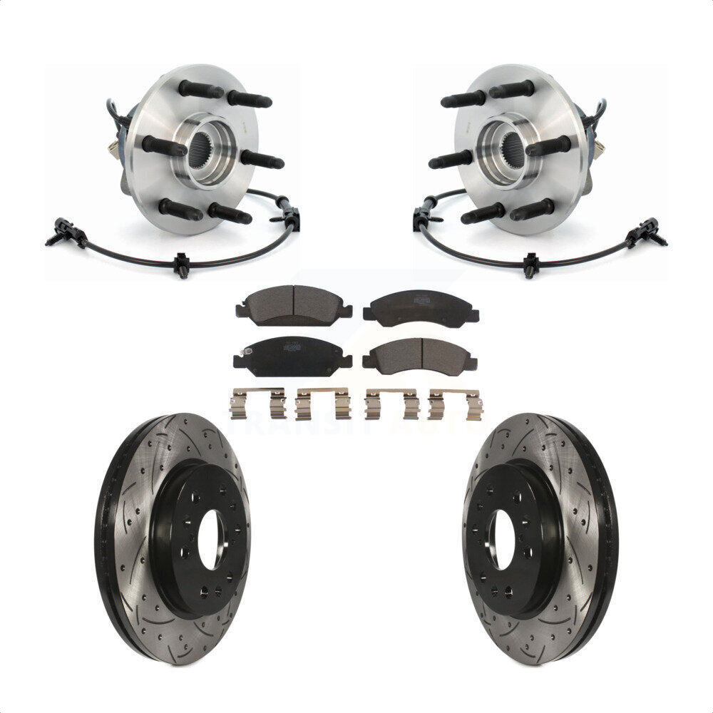 Kit de Rotor et de plaquettes de frein à fente percée, roulement de moyeu avant, pour Chevrolet GMC Silverad