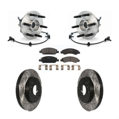 Kit de Rotor et de plaquettes de frein à fente percée, roulement de moyeu avant, pour Chevrolet GMC Silverad