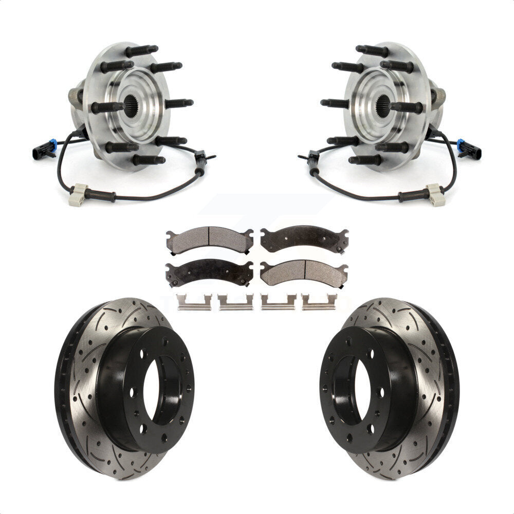 Kit de plaquettes de Rotor de frein, roulement de moyeu avant, fente percée, pour GMC Chevrolet Sierra 250