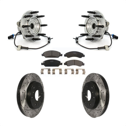 Kit de Rotor et de plaquettes de frein à fente percée, roulement de moyeu avant, pour Chevrolet GMC Silverad