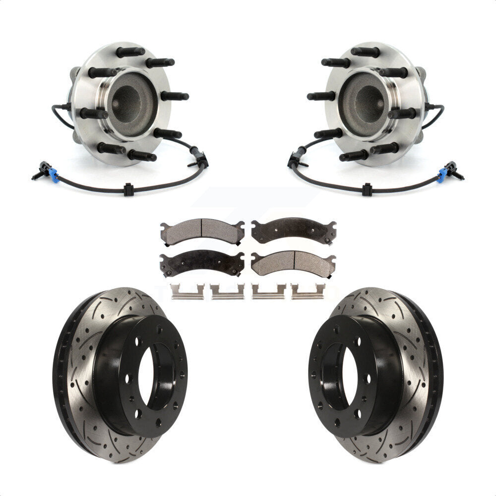 Kit de plaquettes de Rotor de frein, roulement de moyeu avant, fente de perçage, pour Chevrolet GMC Express 250