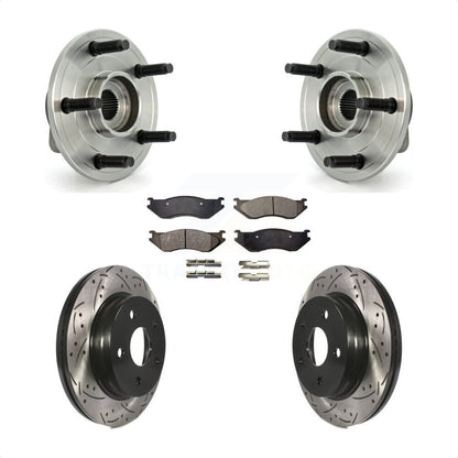 Ensemble de roulement de moyeu avant, Rotor de frein à fente percé et Kit de plaquettes pour Dodge Ram 150