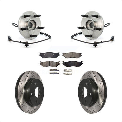 Ensemble de roulement de moyeu avant, Rotor de frein à fente percé et Kit de plaquettes pour Dodge Ram 150