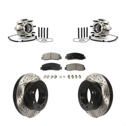 Kit de plaquettes de Rotor de frein, roulement de moyeu avant, fente de perçage, pour Ford F-250 Super Duty F-35
