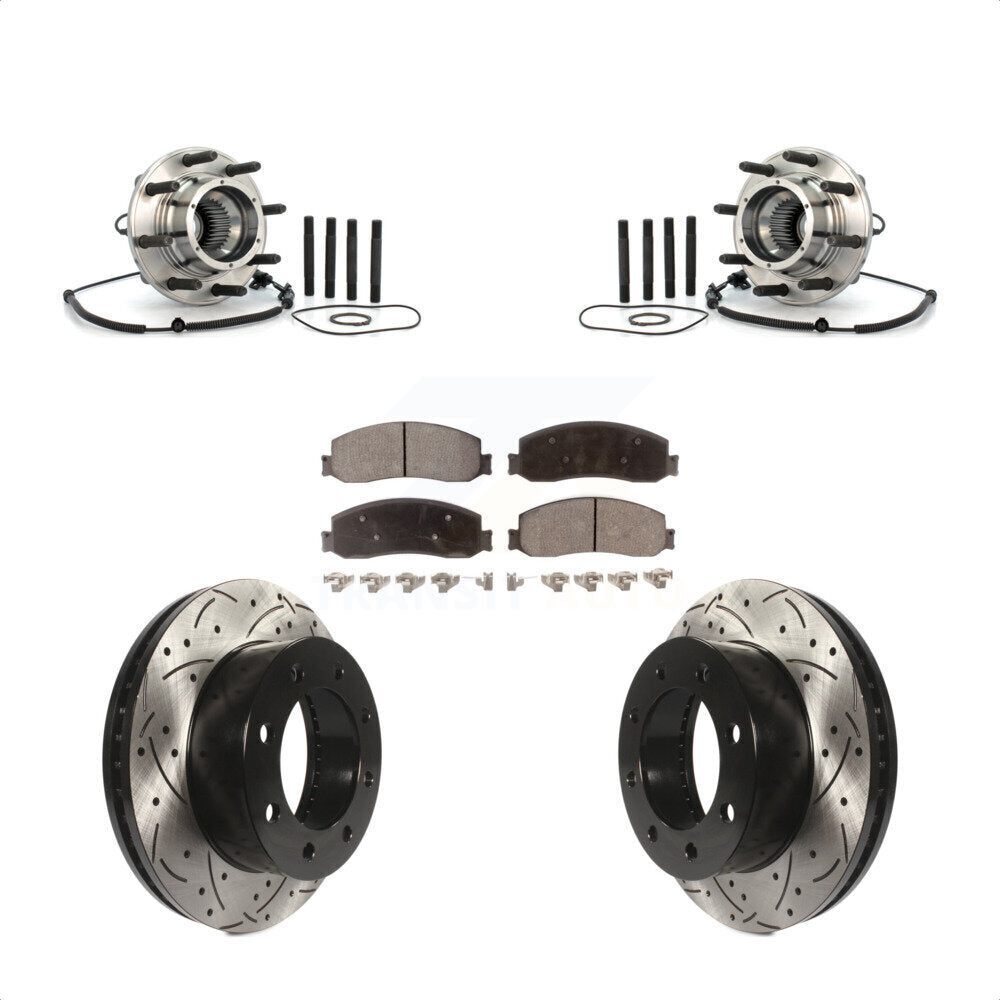 Kit de plaquettes de Rotor de frein, roulement de moyeu avant, fente percée, pour Ford F-250 Super Duty 4W
